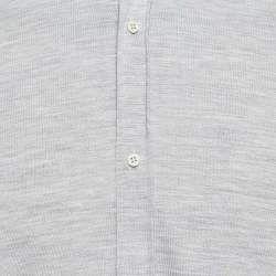 Pre Owned Brunello Cucinelli Grey Melange Silk Jersey Basic Fit Shirt XXL