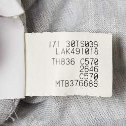 Pre Owned Brunello Cucinelli Grey Melange Silk Jersey Basic Fit Shirt XXL
