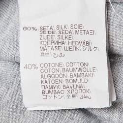 Pre Owned Brunello Cucinelli Grey Melange Silk Jersey Basic Fit Shirt XXL