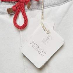 Pre Owned Brunello Cucinelli White Linen & Cotton Knit Cargo Pants XL