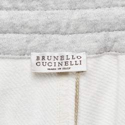 Pre Owned Brunello Cucinelli White Linen & Cotton Knit Cargo Pants XL