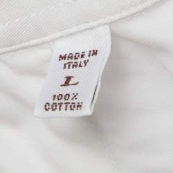 Brunello Cucinelli White Cotton Slim Fit Shirt L