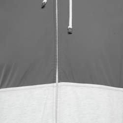Brunello Cucinelli Grey Cotton and Nylon Zip Front Hoodie S