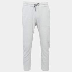 Brunello Cucinelli Grey Cotton Knit Sweatpants S
