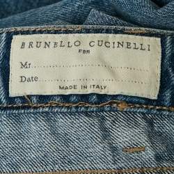 Pre Owned Brunello Cucinelli Blue Washed Denim Loose Fit Jeans XS Waist 32"