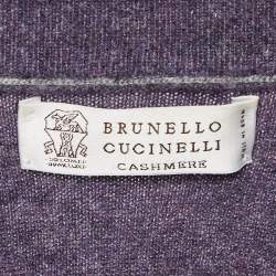 Pre Owned Brunello Cucinelli Purple Cashmere High Neck Sweater L