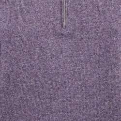 Pre Owned Brunello Cucinelli Purple Cashmere High Neck Sweater L