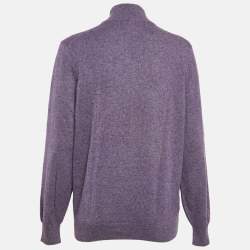 Pre Owned Brunello Cucinelli Purple Cashmere High Neck Sweater L