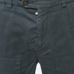 Pre Owned Brunello Cucinelli Grey Cotton Leisure Fit Pants S