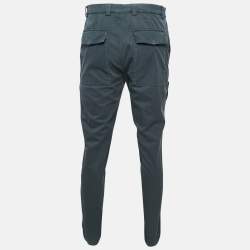 Pre Owned Brunello Cucinelli Grey Cotton Leisure Fit Pants S