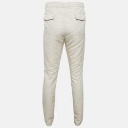 Brunello Cucinelli Beige Linen Blend Draw String Leisure Fit Pants S