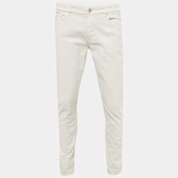 Pre Owned Brunello Cucinelli Beige Denim Traditional Fit Jeans S Waist 34"