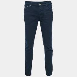 Pre Owned Brunello Cucinelli Navy Blue Denim Traditional Fit Jeans S Waist 34"