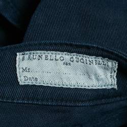 Pre Owned Brunello Cucinelli Navy Blue Denim Traditional Fit Jeans S Waist 34"