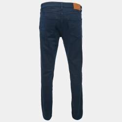 Pre Owned Brunello Cucinelli Navy Blue Denim Traditional Fit Jeans S Waist 34"