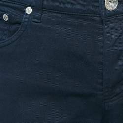 Pre Owned Brunello Cucinelli Navy Blue Denim Traditional Fit Jeans S Waist 34"
