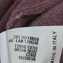 Brunello Cucinelli Pink Cashmere Mock Neck Zip-Up Cardigan L
