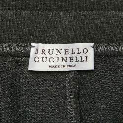 Brunello Cucinelli Grey Contrast Trimmed Joggers XL