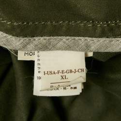 Brunello Cucinelli Green Ribbed Trim Suede Buttoned Jacket XL