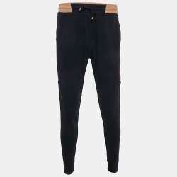 Brunello Cucinelli Navy Blue Cotton Knit Contrast Trimmed Sweatpants XS