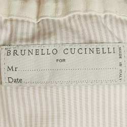 Brunello Cucinelli White Cotton Draw String Leisure Fit Pants M