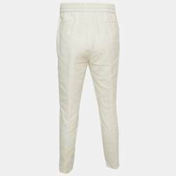 Brunello Cucinelli White Cotton Draw String Leisure Fit Pants M