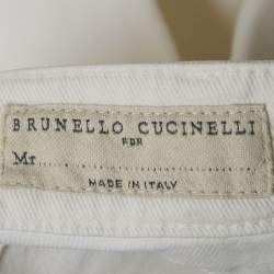 Pre Owned Brunello Cucinelli  White Denim Traditional Fit Jeans l Waist 34"