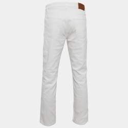 Pre Owned Brunello Cucinelli  White Denim Traditional Fit Jeans l Waist 34"