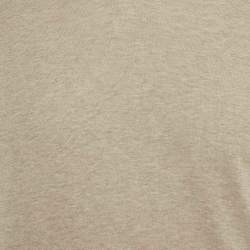 Brunello Cucinelli Grey Cotton Knit V-neck T-Shirt L