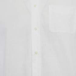 Brunello Cucinelli White Cotton Buttoned Half Sleeve Shirt L