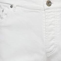 Pre Owned Brunello Cucinelli White Denim Traditional Fit Jeans L Waist 35"