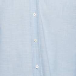 Brunello Cucinelli Blue Cotton Long Sleeve Basic Fit Shirt M