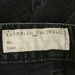 Pre Owned Brunello Cucinelli Black Denim Traditional Fit Jeans S Waist 30"