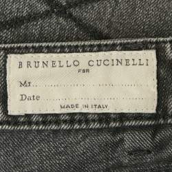 Pre Owned Brunello Cucinelli Grey Denim Leisure Fit Jeans S Waist 31"