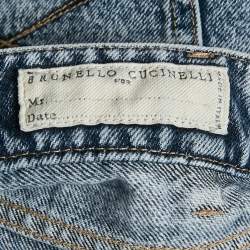Pre Owned Brunello Cucinelli Blue Washed Denim Jeans S Waist 32"
