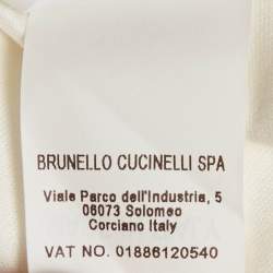 Pre Owned Brunello Cucinelli White Cotton Knit T-Shirt M