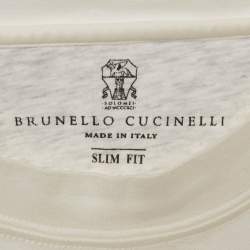 Pre Owned Brunello Cucinelli White Cotton Knit T-Shirt M