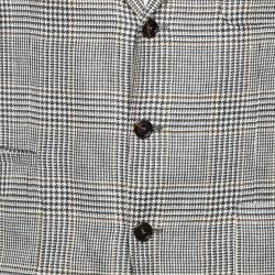 Pre Owned Brunello Cucinelli Grey Checked Linen Blend Single Breasted Blazer XXL