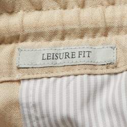 Pre Owned Brunello Cucinelli Pinstripe Linen and Wool Leisure Fit Trousers XXXL