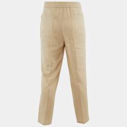 Pre Owned Brunello Cucinelli Pinstripe Linen and Wool Leisure Fit Trousers XXXL