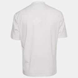 Pre Owned Brunello Cucinelli White Jersey Applique Detail T-Shirt S