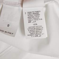 Pre Owned Brunello Cucinelli White Jersey Applique Detail T-Shirt S