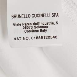 Pre Owned Brunello Cucinelli White Jersey Applique Detail T-Shirt S