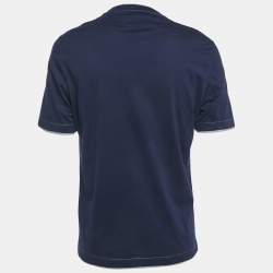 Pre Owned Brunello Cucinelli Blue Jersey Crewneck T-Shirt M