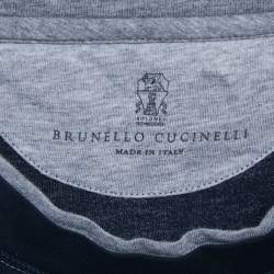 Pre Owned Brunello Cucinelli Blue Jersey Crewneck T-Shirt M