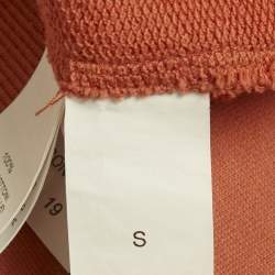 Pre Owned Brunello Cucinelli Orange Printed Cotton Hoodie S
