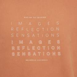 Pre Owned Brunello Cucinelli Orange Printed Cotton Hoodie S