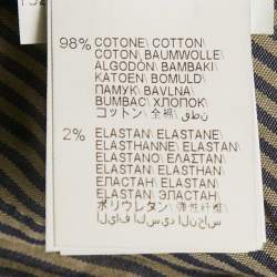 Pre Owned Brunello Cucinelli Sage Green Herringbone Cotton Traditional Fit Trousers M