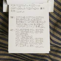 Pre Owned Brunello Cucinelli Sage Green Herringbone Cotton Traditional Fit Trousers M