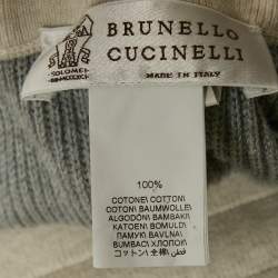 Pre Owned Brunello Cucinelli Grey Cotton Rib Knit Shorts XL
